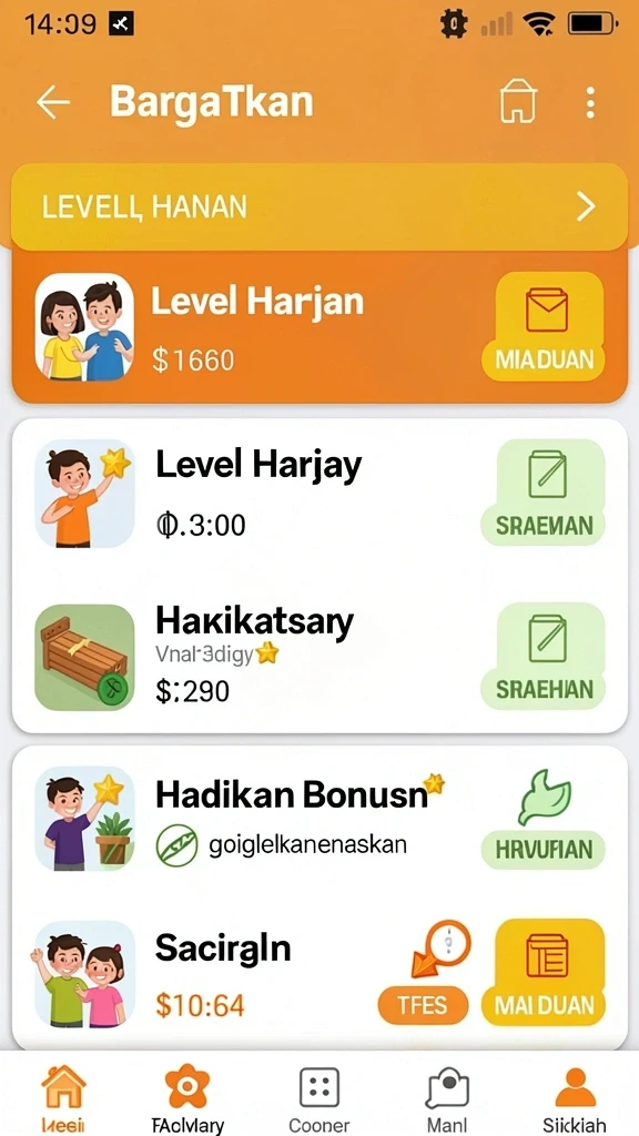 Tampilan awal game dengan karakter utama yang menarik.