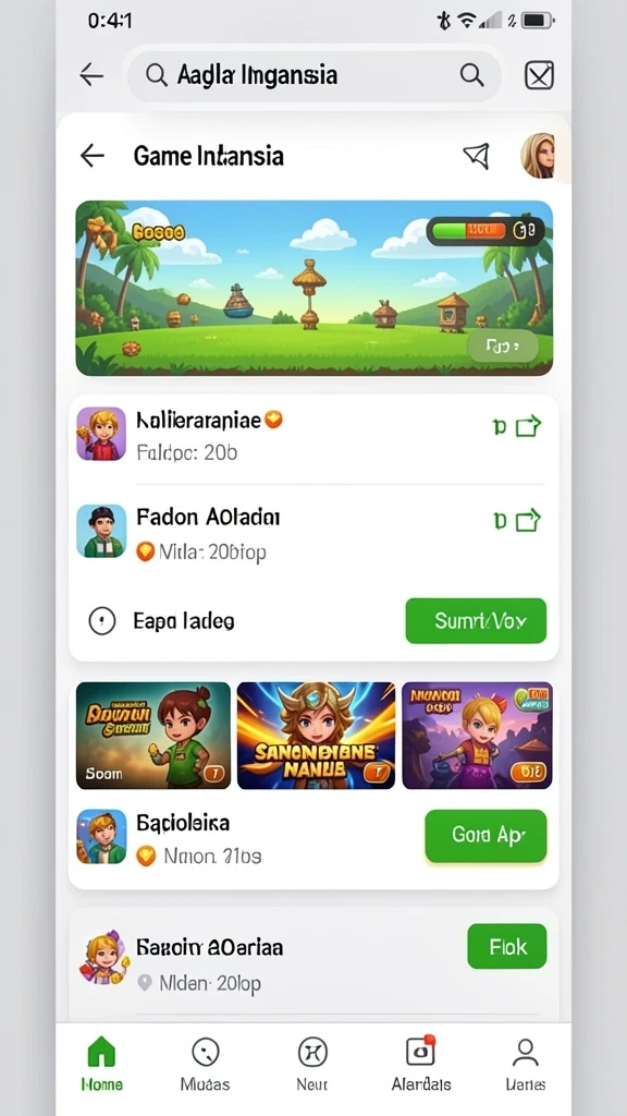 Leaderboard yang menunjukkan peringkat teman dan global.