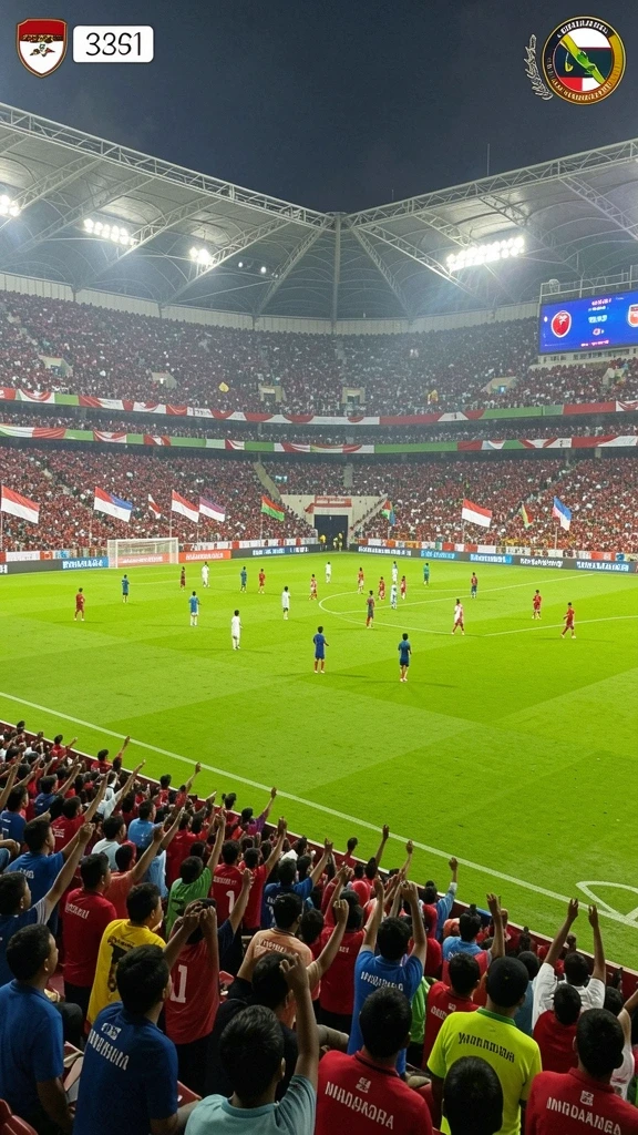 Pemandangan arena pertarungan yang mendebarkan.
