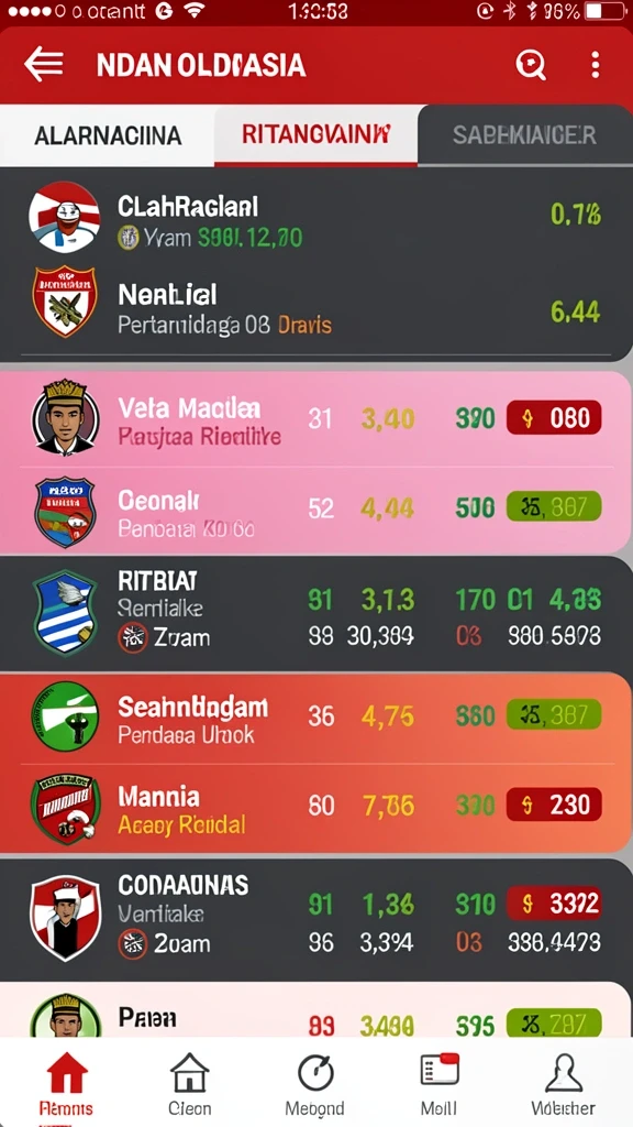 Tampilan utama dengan pilihan permainan yang menarik.