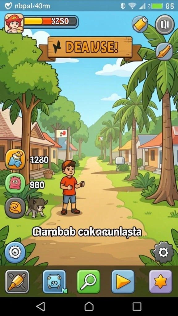 Scene petualangan yang mendebarkan dan penuh aksi.