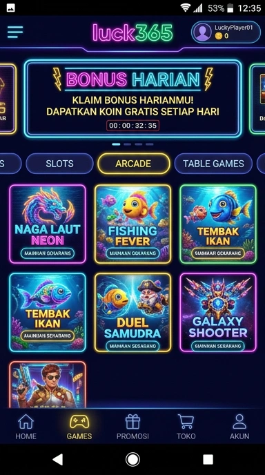 luck365 — layar beranda